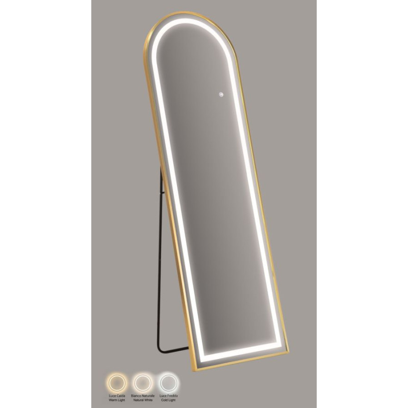 Specchio Da Terra Led Simple Arco cm 50x3-38x160 (luce Con 3 Temperature Di Colore)