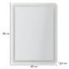 Specchio Da Muro Led Simple Rettangolare cm 60x3,5x80 (luce Con 3 Temperature Di Colore)