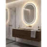 Specchio Da Muro Led Simple Ovale cm 60x3,5x80 (luce Con 3 Temperature Di Colore)