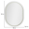 Specchio Da Muro Led Simple Ovale cm 60x3,5x80 (luce Con 3 Temperature Di Colore)