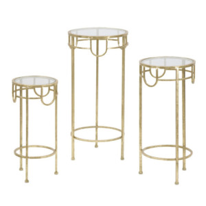 Porta Telefono Gold Set 3 Pz cm ø 33x70-28x60-23x50