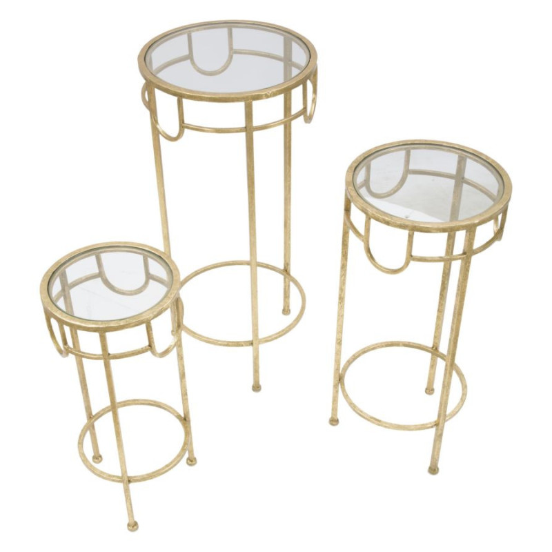 Porta Telefono Gold Set 3 Pz cm ø 33x70-28x60-23x50