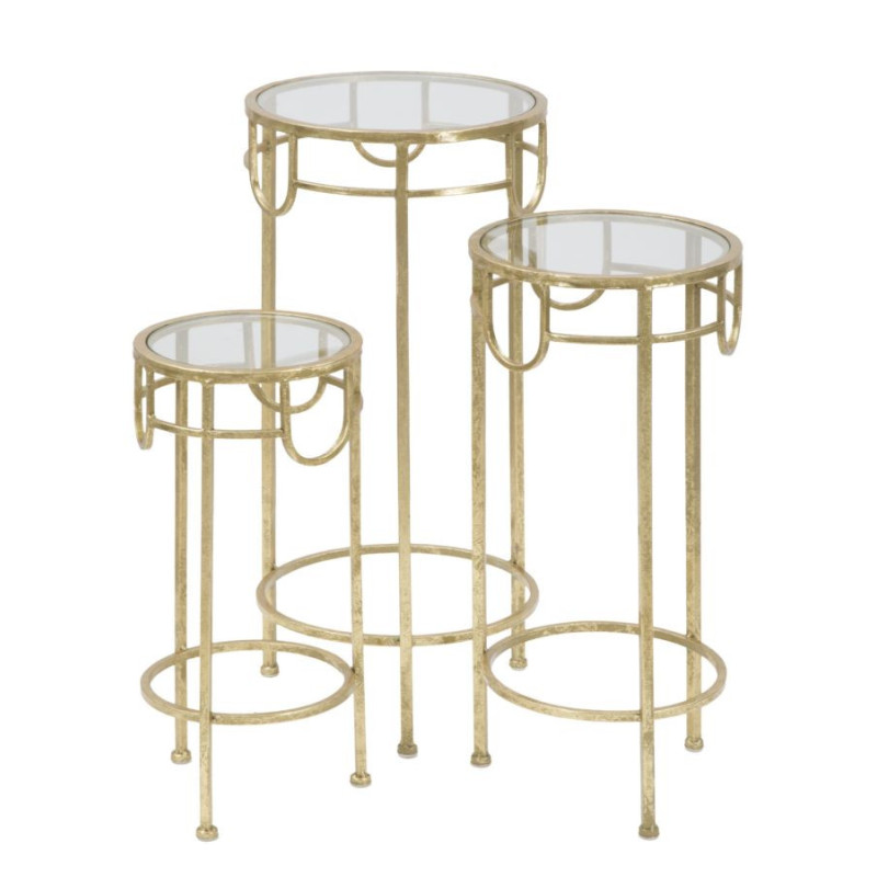 Porta Telefono Gold Set 3 Pz cm ø 33x70-28x60-23x50