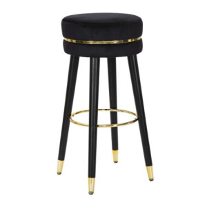 Sgabello Bar Paris Nero/gold cm ø 35x74