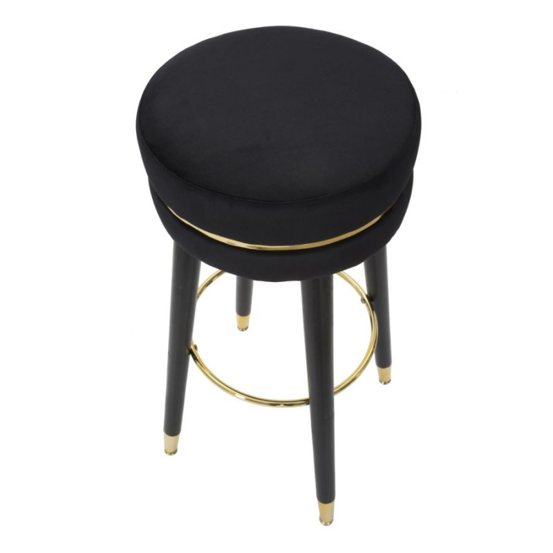 Sgabello Bar Paris Nero/gold cm ø 35x74