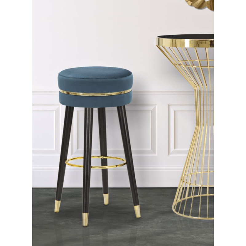 Sgabello Bar Paris Ottanio/gold cm ø 35x74