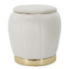 Puff/contenitore Paris Crema/gold cm ø 43x43