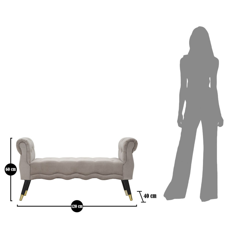 Panchetta Paris Grigia/gold cm 120x40x60
