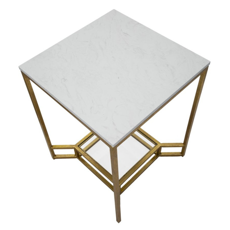 Tavolinetto Double Marble cm 47x47x60
