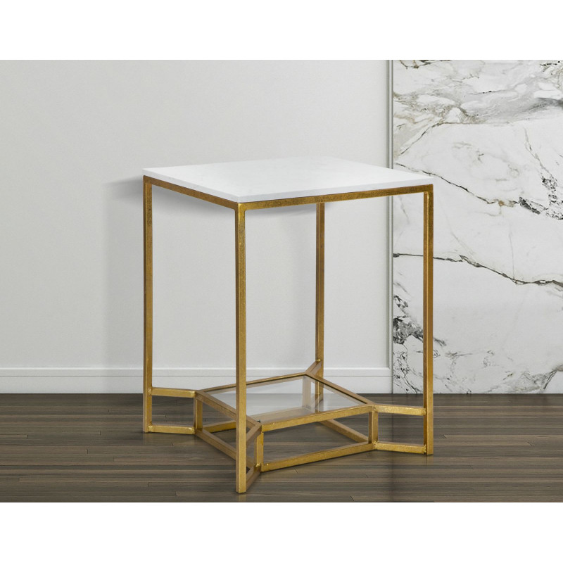 Tavolinetto Double Marble cm 47x47x60