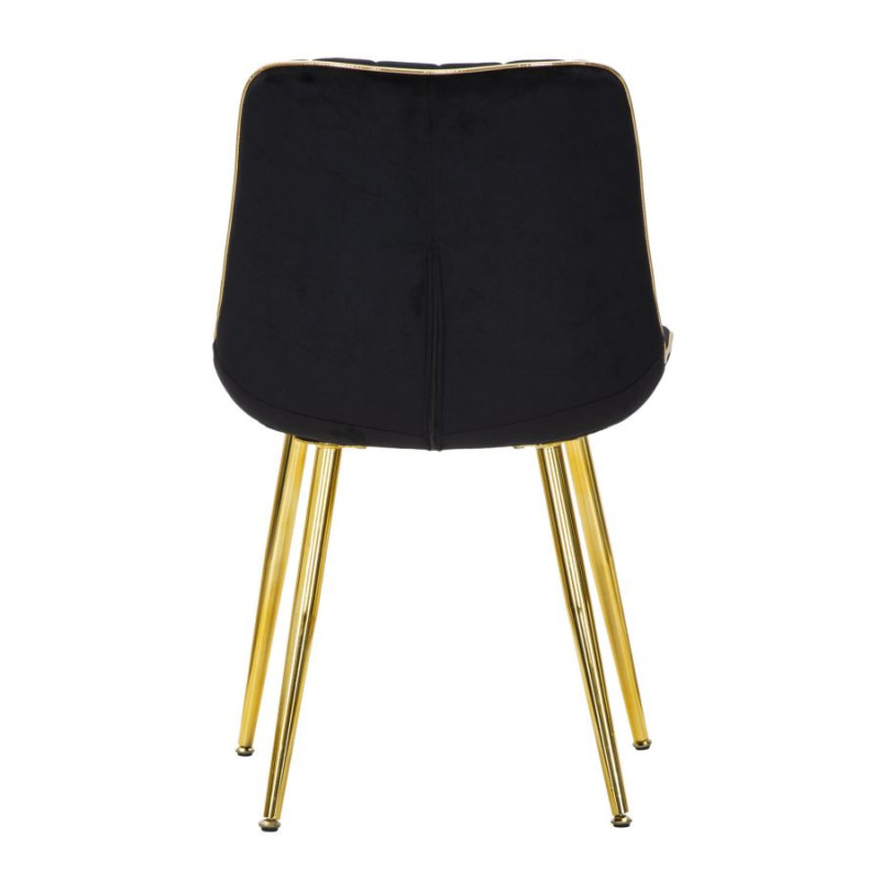 Sedia Paris Nera/gold Set 2 Pz cm 51x59x79