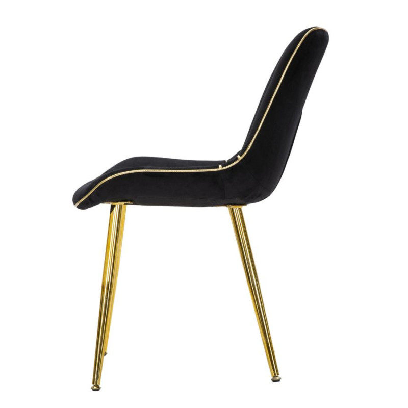Sedia Paris Nera/gold Set 2 Pz cm 51x59x79