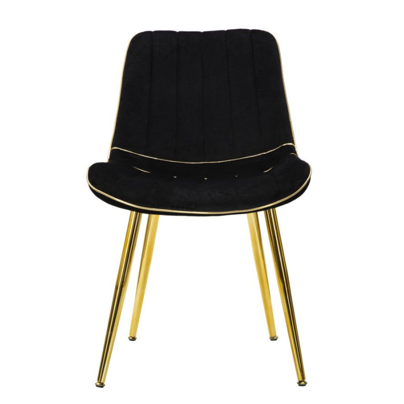 Sedia Paris Nera/gold Set 2 Pz cm 51x59x79