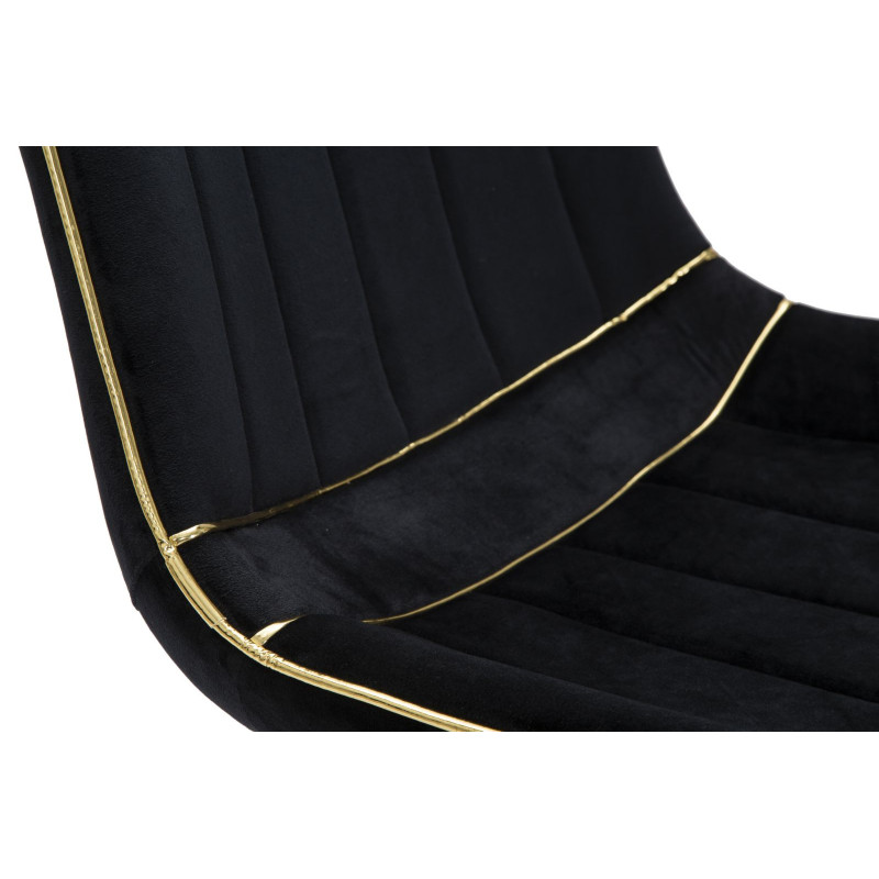 Sedia Paris Nera/gold Set 2 Pz cm 51x59x79