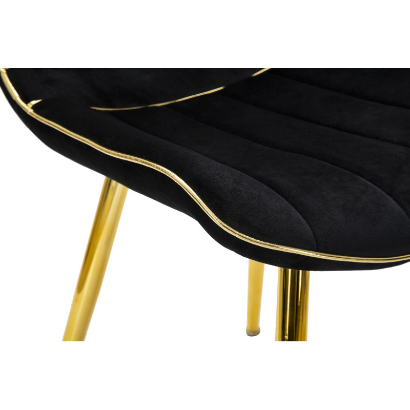 Sedia Paris Nera/gold Set 2 Pz cm 51x59x79
