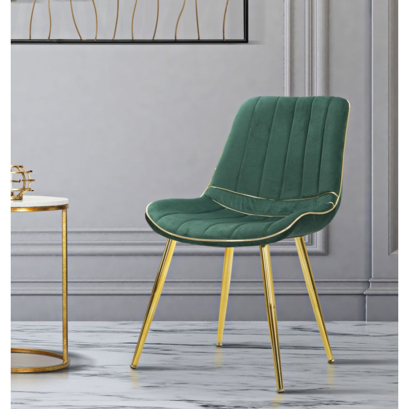 Sedia Paris Verde/gold Set 2 Pz cm 51x59x79