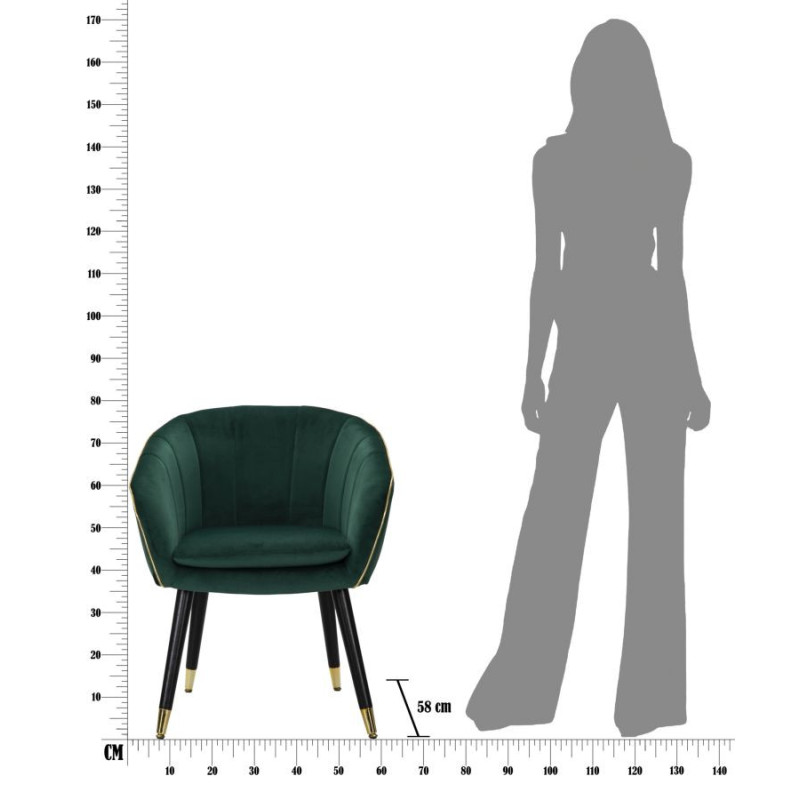 Poltrona Paris Verde/gold cm 62x58x78
