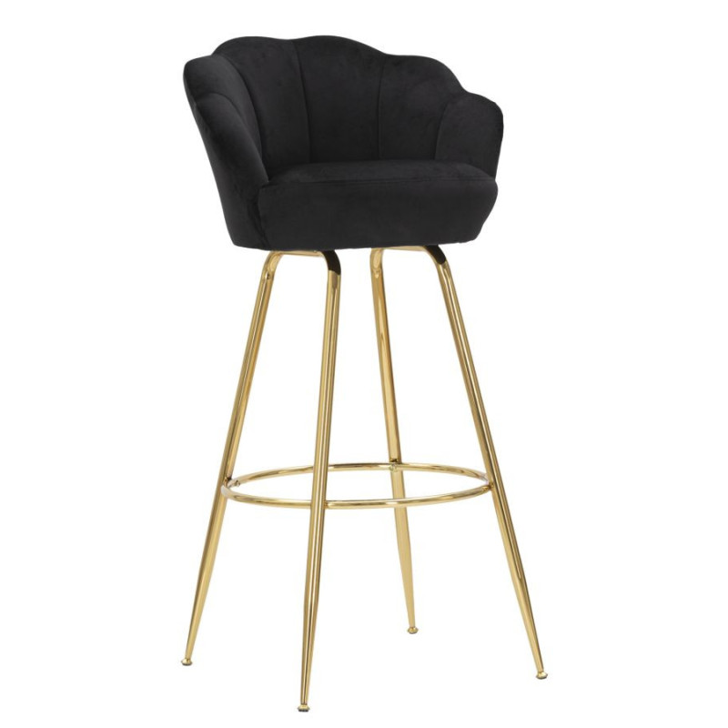 Sgabello Bar Vienna Nero cm 55x53x110