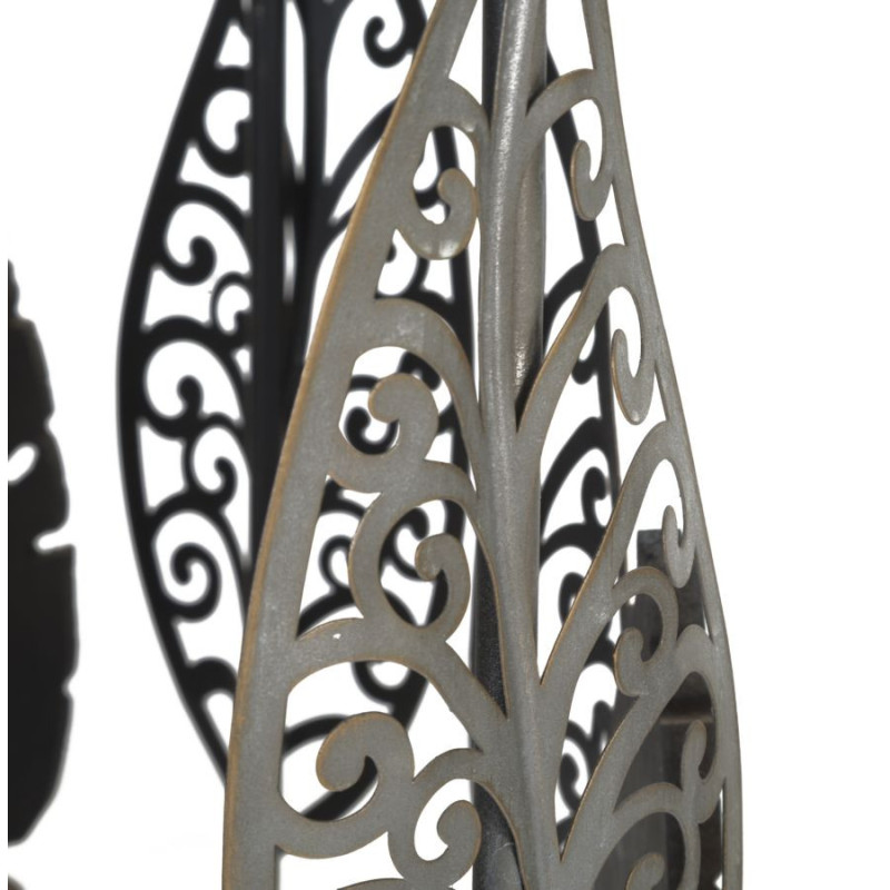 Tavolinetti In Ferro E Legno Foglie Coppia cm 38x55-33x50