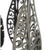 Tavolinetti In Ferro E Legno Foglie Coppia cm 38x55-33x50