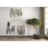 Tavolinetti In Ferro E Legno Foglie Coppia cm 38x55-33x50