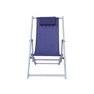 Zoom Set di 2 Sdraio Mare Professionale Alluminio E Textilene Blu Moia