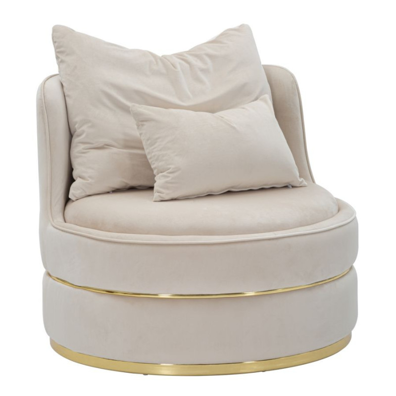 Poltrona Paris Space Crema/gold cm ø 84x72