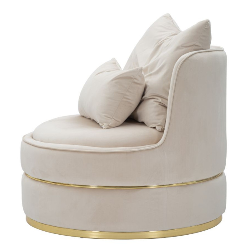 Poltrona Paris Space Crema/gold cm ø 84x72