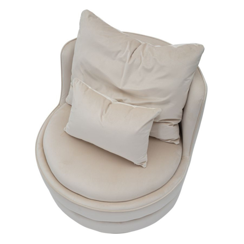 Poltrona Paris Space Crema/gold cm ø 84x72