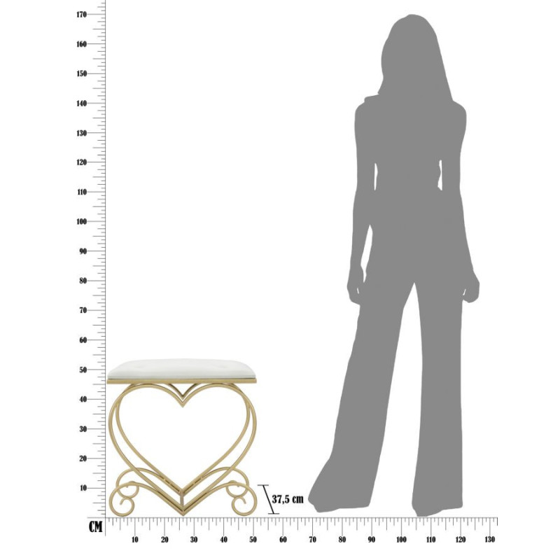 Sgabello Heart Crema cm 50x37,5x51,5