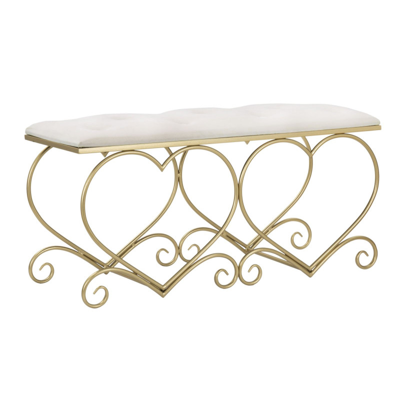 Panca Heart Crema cm 105x37,5x51,5