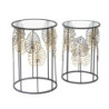Tavolinetti Foglie Glam Coppia cm ø 38x55-33x50