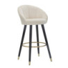 Sgabello Bar Prague Crema cm 55x56x104