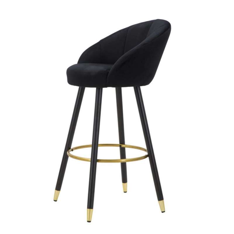 Sgabello Bar Prague Nero cm 55x56x104