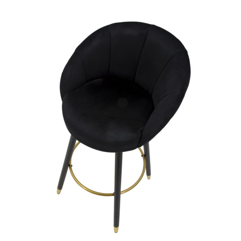 Sgabello Bar Prague Nero cm 55x56x104