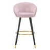 Sgabello Bar Prague Rosa cm 55x56x104