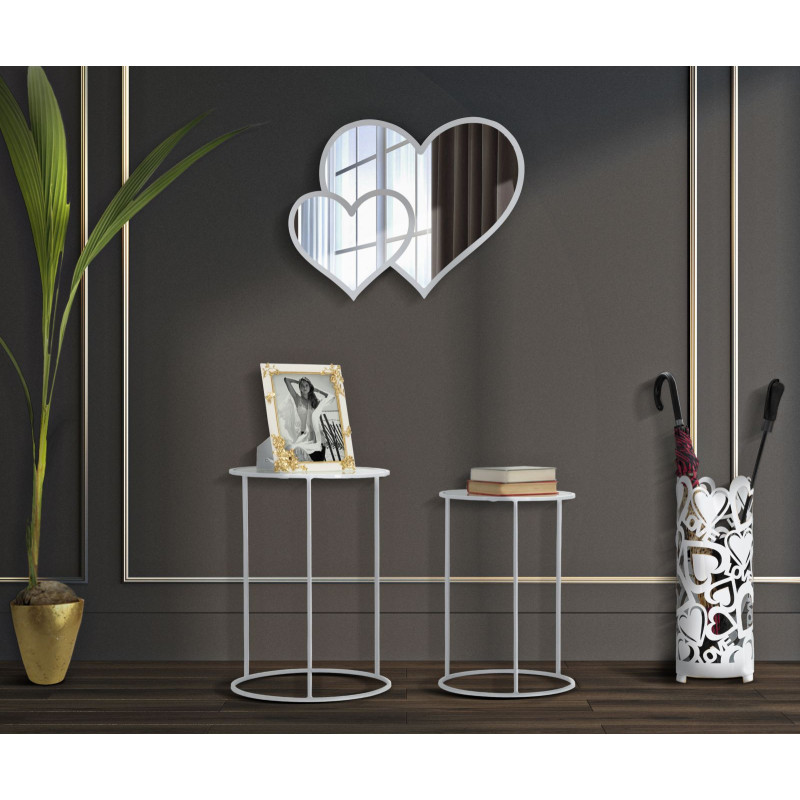 Tavolinetti White Harts Coppia cm ø 43x60-38x55