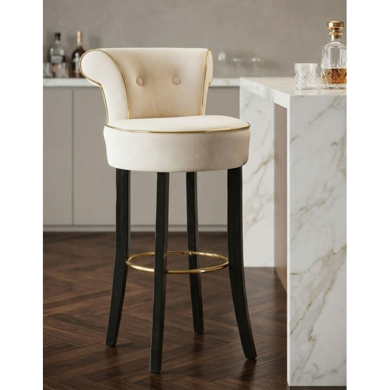 Sgabello Bar Luxy Crema cm 46x48x96