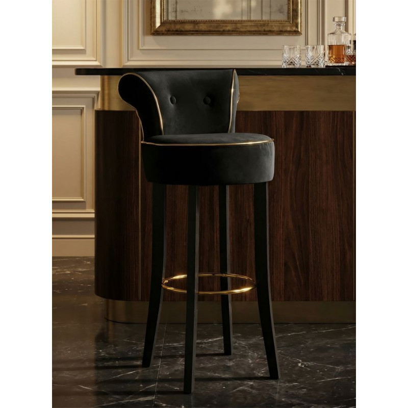 Sgabello Bar Luxy Nero cm 46x48x96