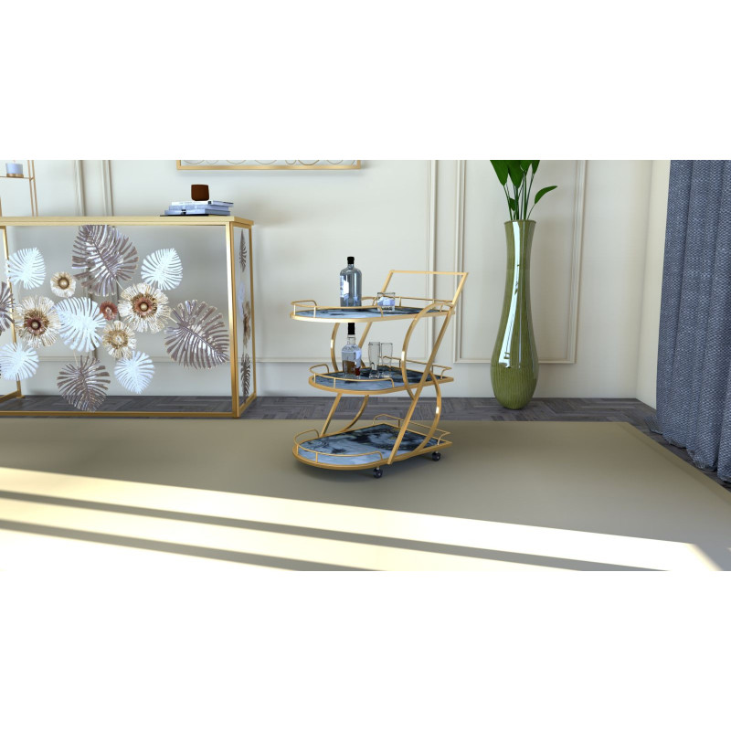 Carrello Marble Glassortiti Mix Cm71x45,5x84,5