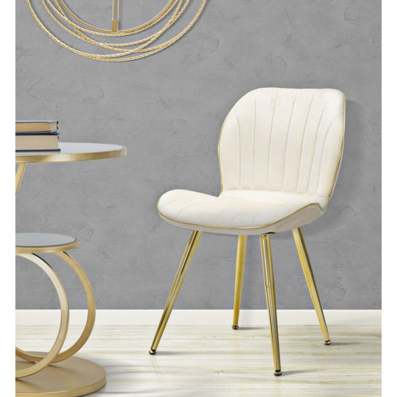 Sedia Paris Space Crema /gold Set 2 Pz cm 46x58x77