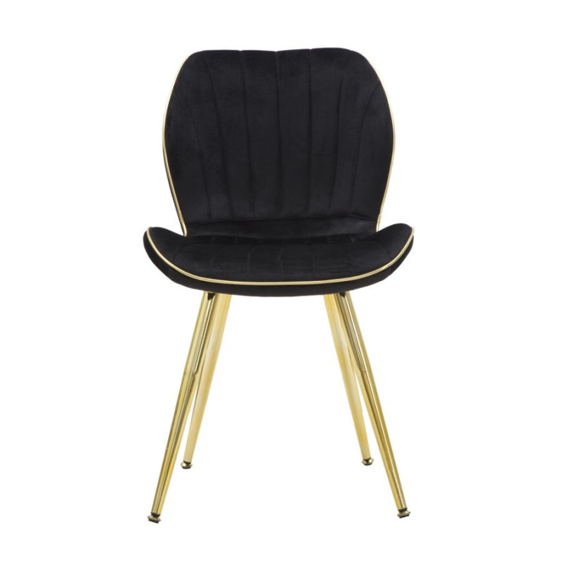 Sedia Paris Space Nera /gold Set 2 Pz cm 46x58x77
