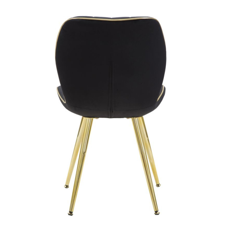 Sedia Paris Space Nera /gold Set 2 Pz cm 46x58x77