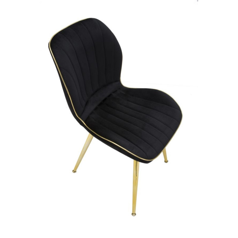 Sedia Paris Space Nera /gold Set 2 Pz cm 46x58x77