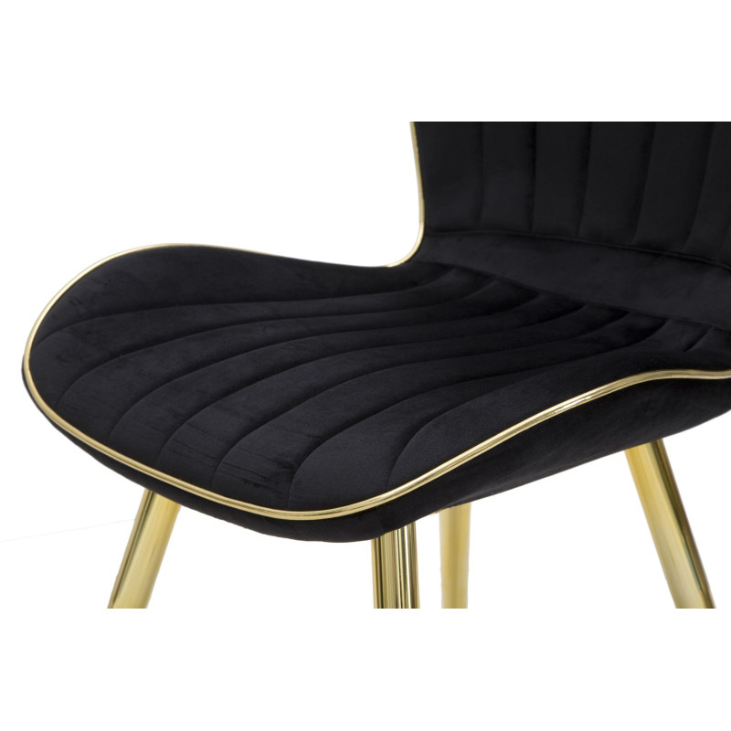 Sedia Paris Space Nera /gold Set 2 Pz cm 46x58x77