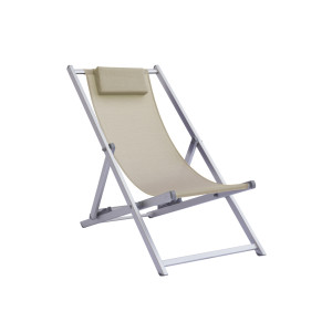 Set di 2 Sdraio Mare Professionale Alluminio E Textilene Sabbia Moia