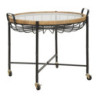 Tavolinetto Cebu Con Vetro E Ruote cm 70,5x65x57