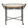 Tavolinetto Cebu Con Vetro E Ruote cm 70,5x65x57