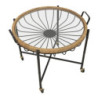 Tavolinetto Cebu Con Vetro E Ruote cm 70,5x65x57