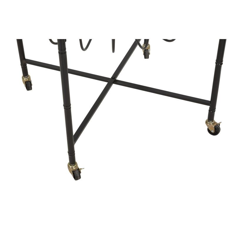 Tavolinetto Cebu Con Vetro E Ruote cm 70,5x65x57